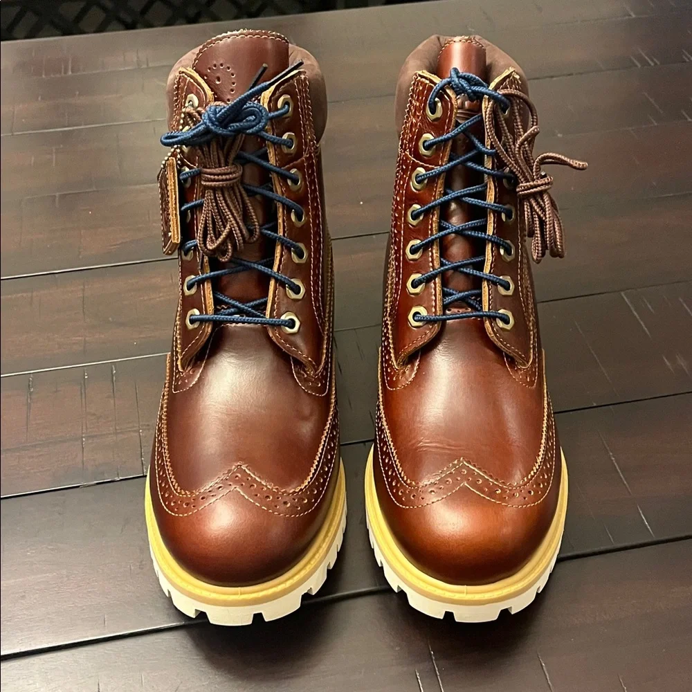 Timberland 6” Premium Brogue Boots Limited Edition Brown new Mens Size 9